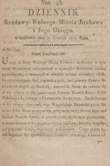 Dziennik Rządowy Wolnego Miasta Krakowa i Jego Okręgu. 1817, nr 48