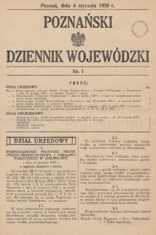 Poznański Dziennik Wojewódzki. 1930, nr 1