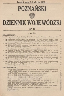 Poznański Dziennik Wojewódzki. 1930, nr 16