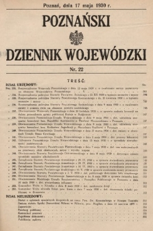 Poznański Dziennik Wojewódzki. 1930, nr 22