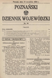 Poznański Dziennik Wojewódzki. 1930, nr 40