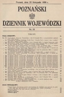 Poznański Dziennik Wojewódzki. 1930, nr 52