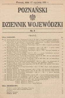 Poznański Dziennik Wojewódzki. 1931, nr 3