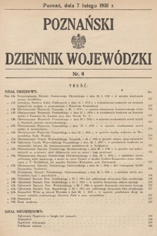 Poznański Dziennik Wojewódzki. 1931, nr 6