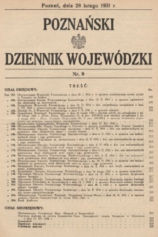 Poznański Dziennik Wojewódzki. 1931, nr 9