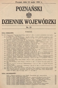 Poznański Dziennik Wojewódzki. 1931, nr 22