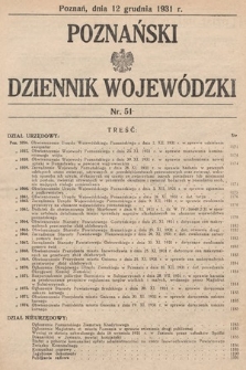 Poznański Dziennik Wojewódzki. 1931, nr 51