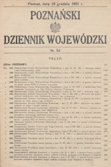 Poznański Dziennik Wojewódzki. 1931, nr 52