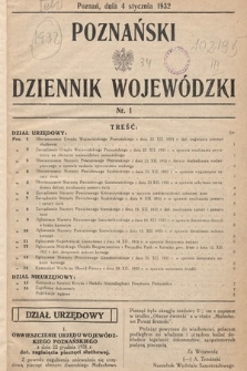 Poznański Dziennik Wojewódzki. 1932, nr 1