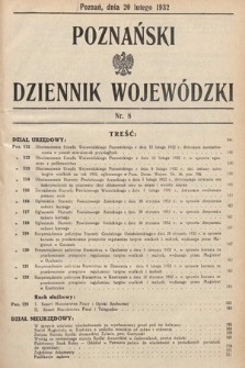 Poznański Dziennik Wojewódzki. 1932, nr 8