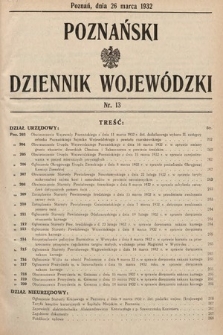 Poznański Dziennik Wojewódzki. 1932, nr 13