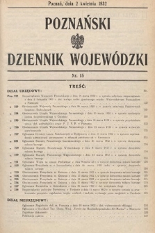 Poznański Dziennik Wojewódzki. 1932, nr 15