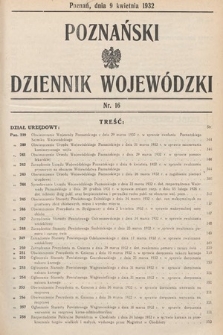 Poznański Dziennik Wojewódzki. 1932, nr 16