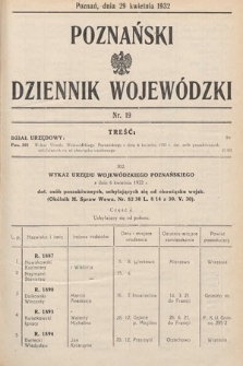 Poznański Dziennik Wojewódzki. 1932, nr 19