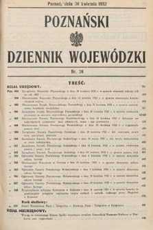Poznański Dziennik Wojewódzki. 1932, nr 20