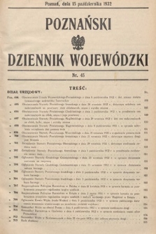 Poznański Dziennik Wojewódzki. 1932, nr 45