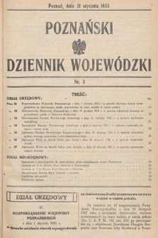 Poznański Dziennik Wojewódzki. 1933, nr 3