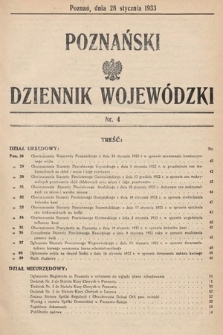 Poznański Dziennik Wojewódzki. 1933, nr 4
