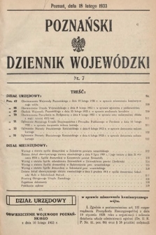 Poznański Dziennik Wojewódzki. 1933, nr 7