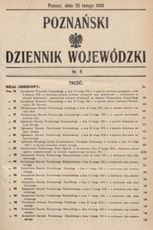 Poznański Dziennik Wojewódzki. 1933, nr 8