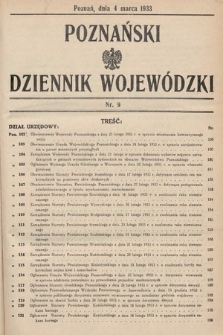 Poznański Dziennik Wojewódzki. 1933, nr 9