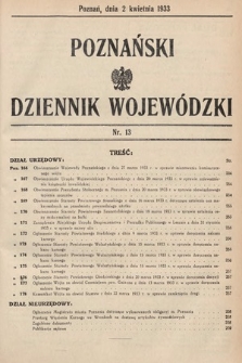 Poznański Dziennik Wojewódzki. 1933, nr 13