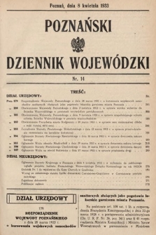 Poznański Dziennik Wojewódzki. 1933, nr 14