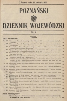 Poznański Dziennik Wojewódzki. 1933, nr 16