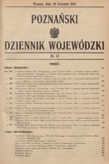 Poznański Dziennik Wojewódzki. 1933, nr 17