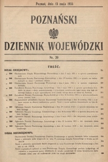 Poznański Dziennik Wojewódzki. 1933, nr 20