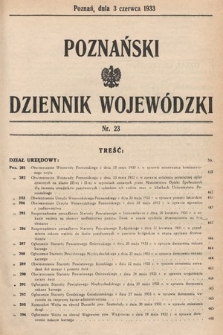 Poznański Dziennik Wojewódzki. 1933, nr 23