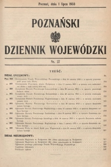 Poznański Dziennik Wojewódzki. 1933, nr 27