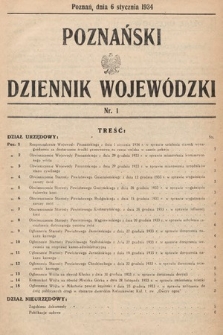 Poznański Dziennik Wojewódzki. 1934, nr 1