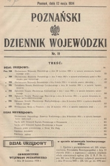 Poznański Dziennik Wojewódzki. 1934, nr 19