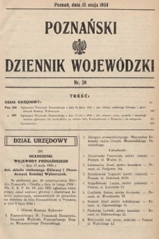 Poznański Dziennik Wojewódzki. 1934, nr 20