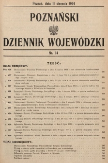 Poznański Dziennik Wojewódzki. 1934, nr 34