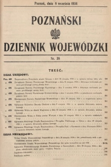 Poznański Dziennik Wojewódzki. 1934, nr 38