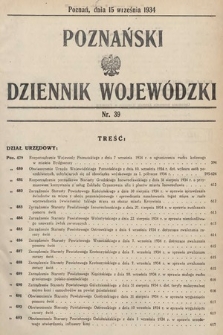 Poznański Dziennik Wojewódzki. 1934, nr 39