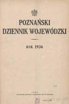 Poznański Dziennik Wojewódzki. 1936, skorowidz alfabetyczny