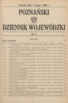 Poznański Dziennik Wojewódzki. 1936, nr 5