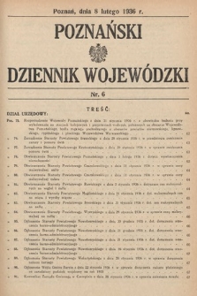 Poznański Dziennik Wojewódzki. 1936, nr 6