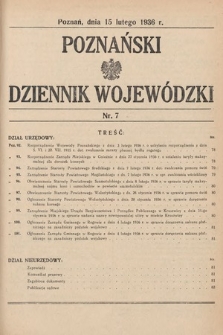 Poznański Dziennik Wojewódzki. 1936, nr 7