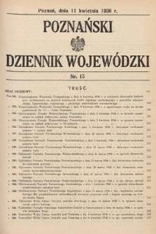 Poznański Dziennik Wojewódzki. 1936, nr 15