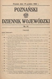 Poznański Dziennik Wojewódzki. 1936, nr 54