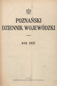 Poznański Dziennik Wojewódzki. 1937, skorowidz alfabetyczny