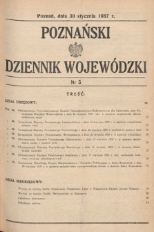 Poznański Dziennik Wojewódzki. 1937, nr 5