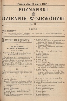 Poznański Dziennik Wojewódzki. 1937, nr 11