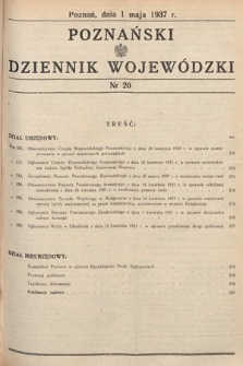 Poznański Dziennik Wojewódzki. 1937, nr 20