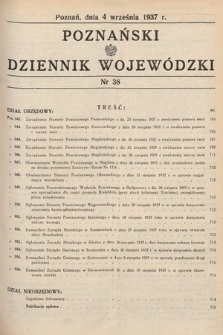 Poznański Dziennik Wojewódzki. 1937, nr 38