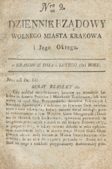Dziennik Rządowy Wolnego Miasta Krakowa i Jego Okręgu. 1824, nr 2